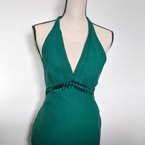BCBGMaxAzria Dresses - BCBG MaxAzria green halter silk dress BCBGMaxAzria Dresses - BCBG MaxAzria green halter silk dress
